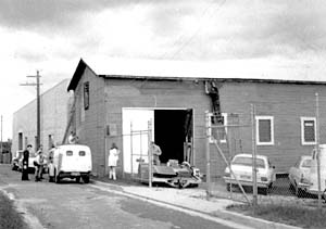 B&W picture: Work begins on conversion to the AMRA NSW clubrooms.